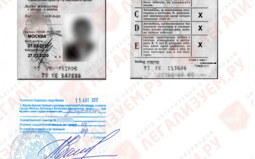 Апостиль на водительское удостоверение (права)