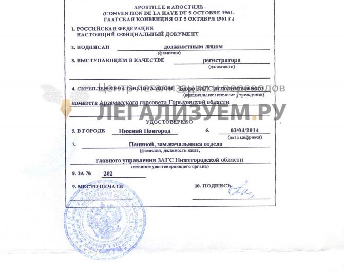 Апостиль на свидетельство СССР